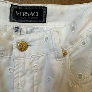 Versace Jeans Collection White with Gold Medusa Buttons